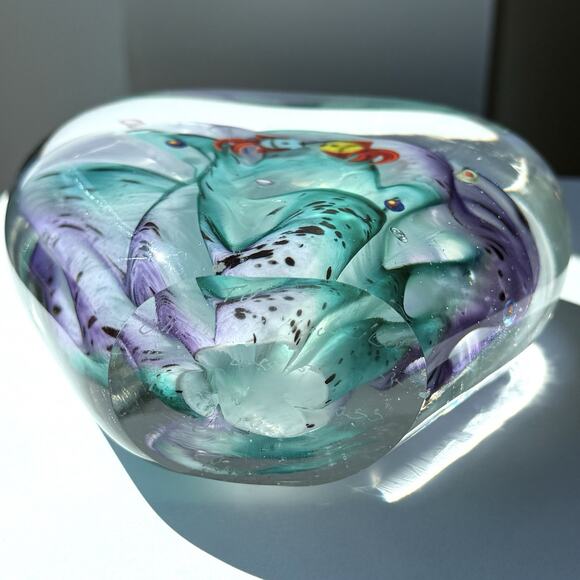 Vintage Glass Eye Studio Glass Fish Tank Aquarium 4 1/2" x 5" Seattle Art - Picture 9 of 9